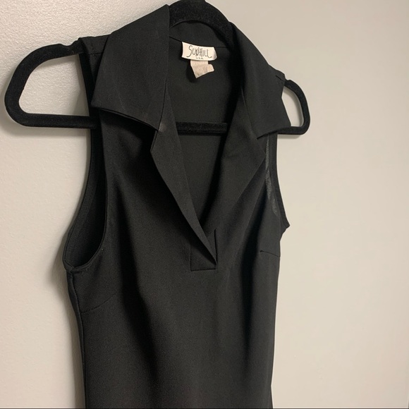 Vintage 60s/70s Sharp Collar Sleeveless Blouse - Picture 6 of 12